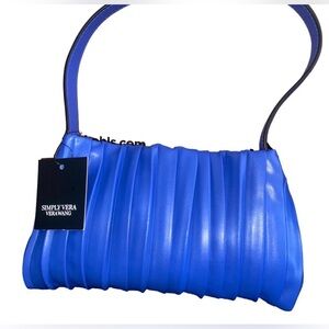 Simply Vera Vera Wang Electric Blue Pleated Shoulder Bag